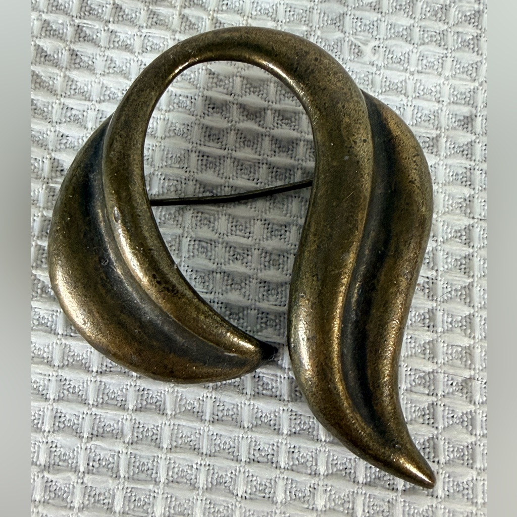 Vintage Signed M.Jent Abstract ,Swirl Brooch